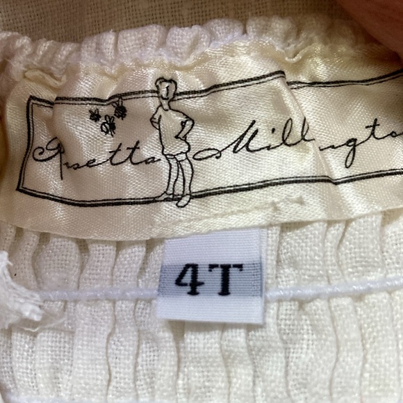 Vintage Rosetta Millington Girls Natural Linen Maxi Dress 4T 90's Y2K - Picture 5 of 9